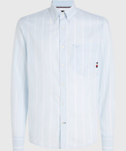 Tommy Hilfiger Oxford Stripe Shirt Breezy Blue / Optic White