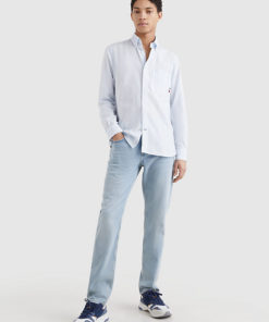 Tommy Hilfiger Oxford Stripe Shirt Breezy Blue / Optic White