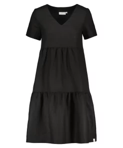 Nakoa Layered Linen Dress Black