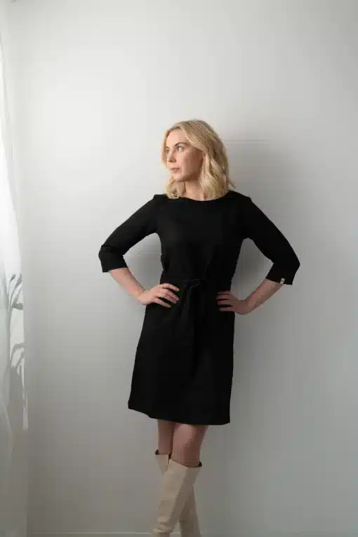 Nakoa Classic Linen Dress Black
