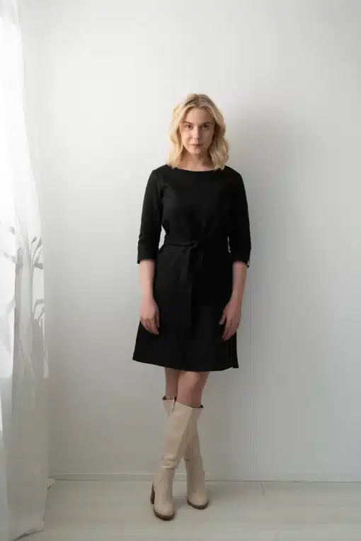 Nakoa Classic Linen Dress Black