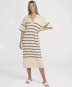 Holebrook Manuela Polo Dress Warm Sand/Navy