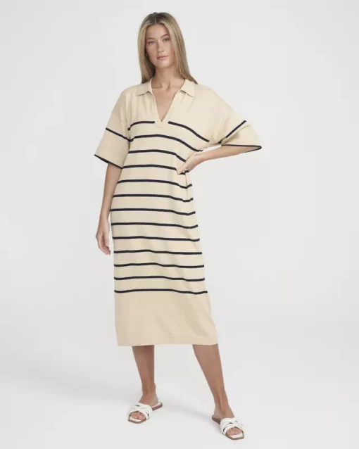 Holebrook Manuela Polo Dress Warm Sand/Navy