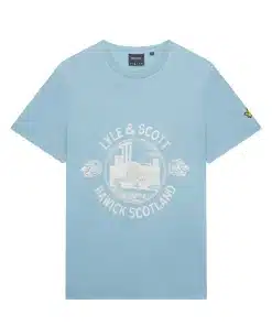 Lyle & Scott Hawick Print T-Shirt Skipton Blue