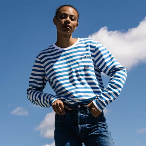 Makia Iniö Long Sleeve T-shirt Blue/White