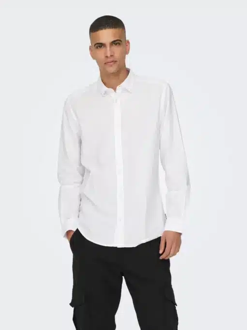 Only & Sons Caiden Life Linen Solid Shirt White