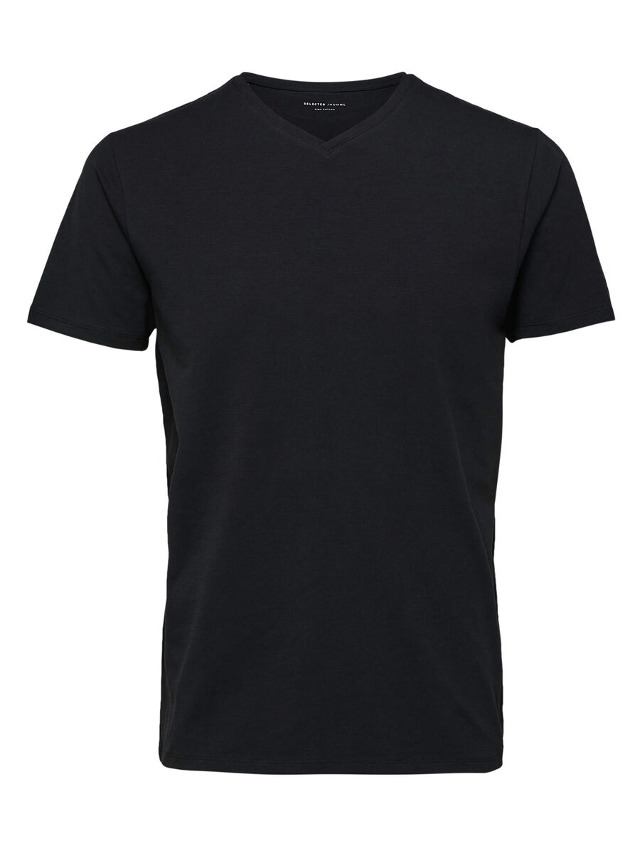 Buy Selected Homme New Pima V Neck Black Scandinavian Fashion Store