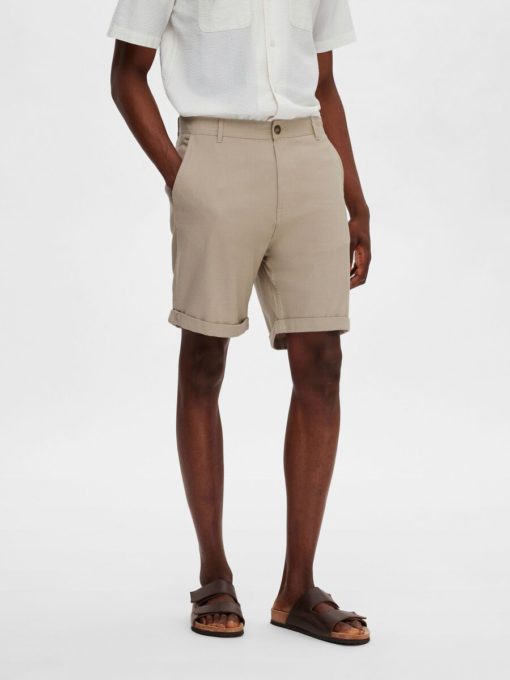 Selected Homme Luton Flex Shorts Crockery