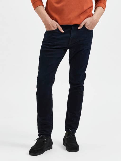 Selected Homme Slim Leon Soft Slim Fit Jeans Blue Black Denim