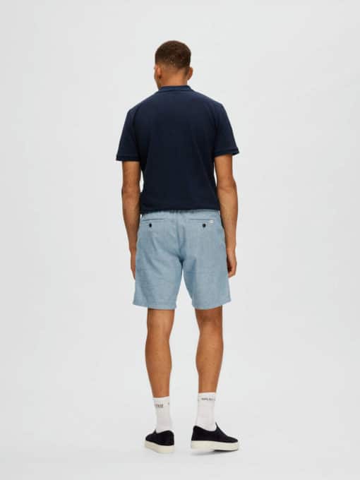 Selected Homme Brody Linen Shorts Deep Water