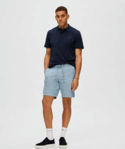Selected Homme Brody Linen Shorts Deep Water