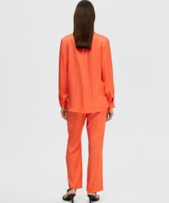 Selected Femme Franziska Satin Pants Emberglow