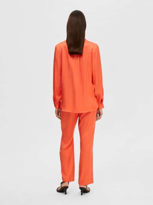 Selected Femme Franziska Satin Pants Emberglow