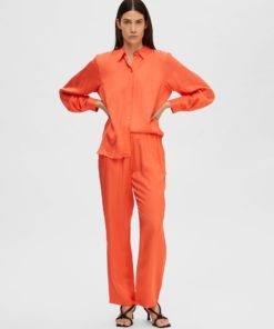Selected Femme Franziska Satin Pants Emberglow