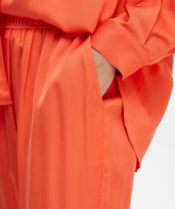 Selected Femme Franziska Satin Pants Emberglow