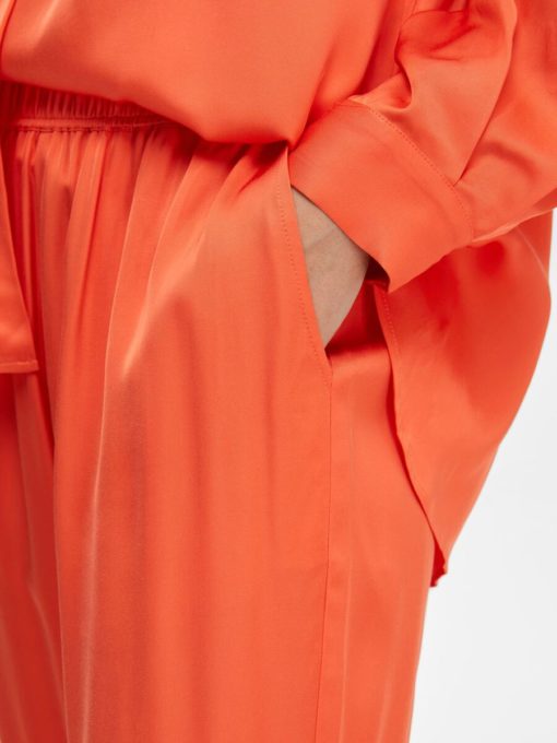 Selected Femme Franziska Satin Pants Emberglow