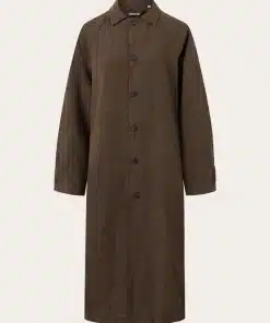 Knowledge Cotton Apparel Loose Linen Car Coat Cub