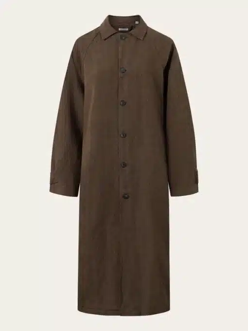 Knowledge Cotton Apparel Loose Linen Car Coat Cub