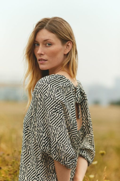 Part Two Arisa Dress Black Graphic Check