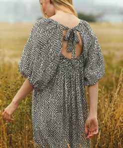 Part Two Arisa Dress Black Graphic Check