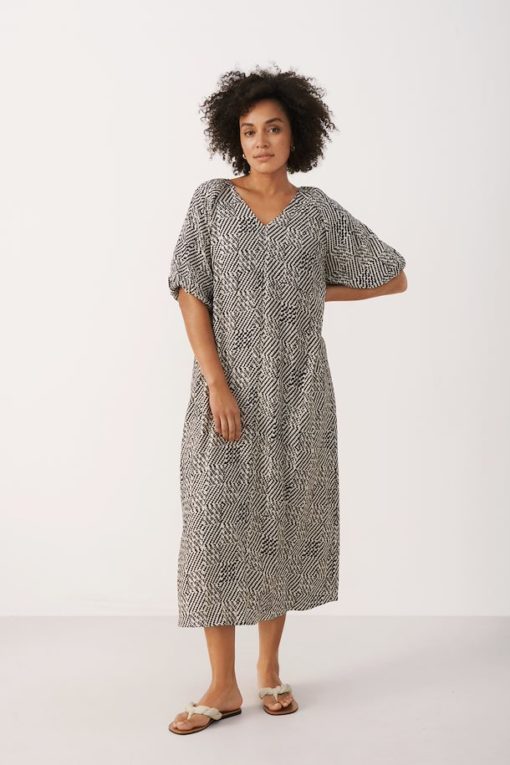 Part Two Arisa Dress Black Graphic Check