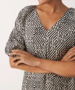 Part Two Arisa Dress Black Graphic Check