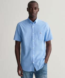 Gant Regular Cotton Linen Shirt Day Blue