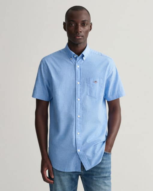 Gant Regular Cotton Linen Shirt Day Blue
