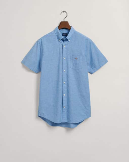 Gant Regular Cotton Linen Shirt Day Blue