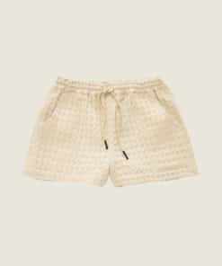 OAS Ecru Drizzle Waffle Shorts Women