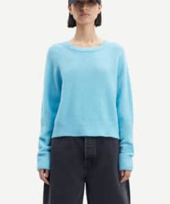 Samsoe & Samsoe Nor O-neck Short Blue Topaz