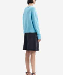 Samsoe & Samsoe Nor O-neck Short Blue Topaz