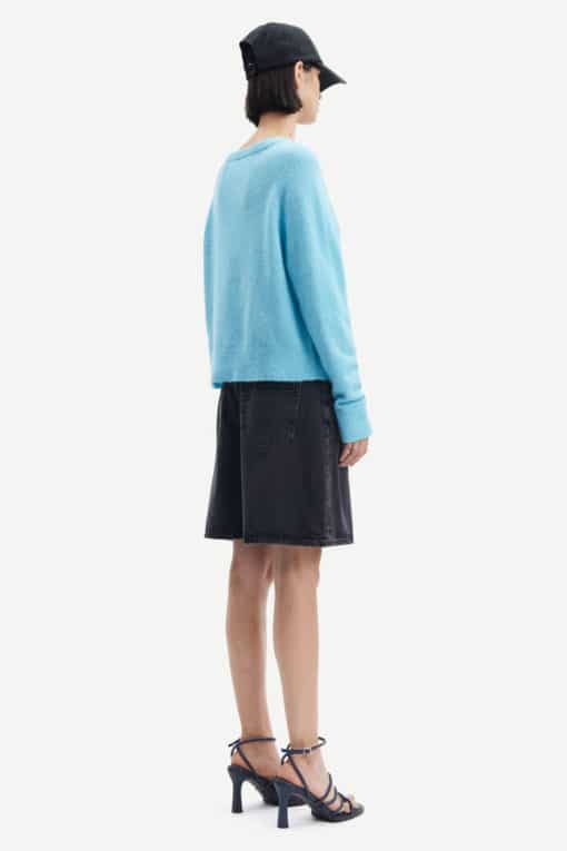 Samsoe & Samsoe Nor O-neck Short Blue Topaz