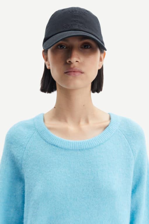 Samsoe & Samsoe Nor O-neck Short Blue Topaz