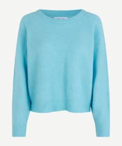 Samsoe & Samsoe Nor O-neck Short Blue Topaz