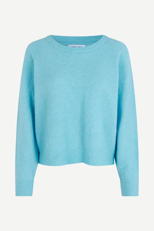 Samsoe & Samsoe Nor O-neck Short Blue Topaz