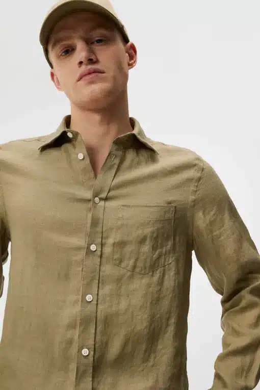 J.Lindeberg Clean Linen Shirt Aloe