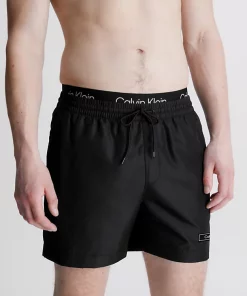 Calvin Klein Double Waistband Swim Shorts Black