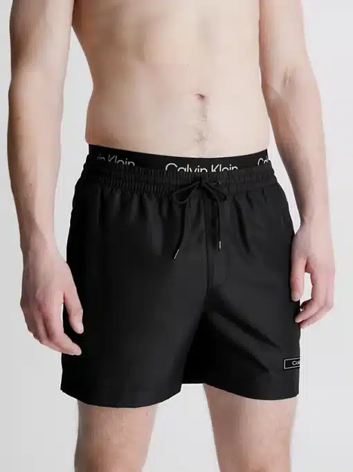 Calvin Klein Double Waistband Swim Shorts Black