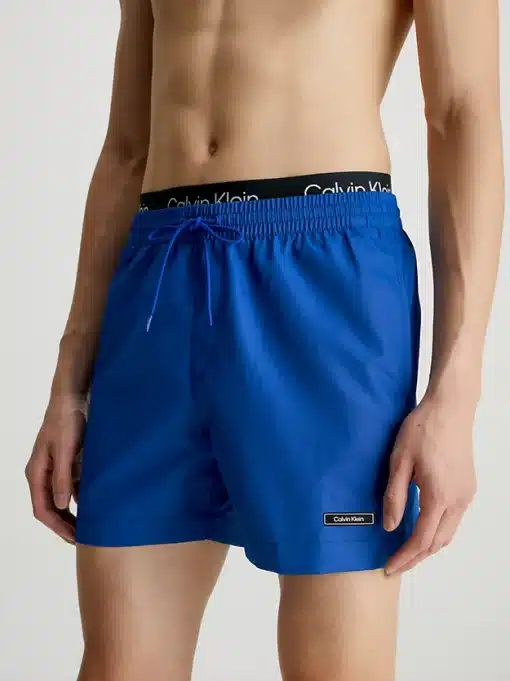 Calvin Klein Double Waistband Swim Shorts Mid Azure Blue