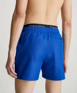 Calvin Klein Double Waistband Swim Shorts Mid Azure Blue