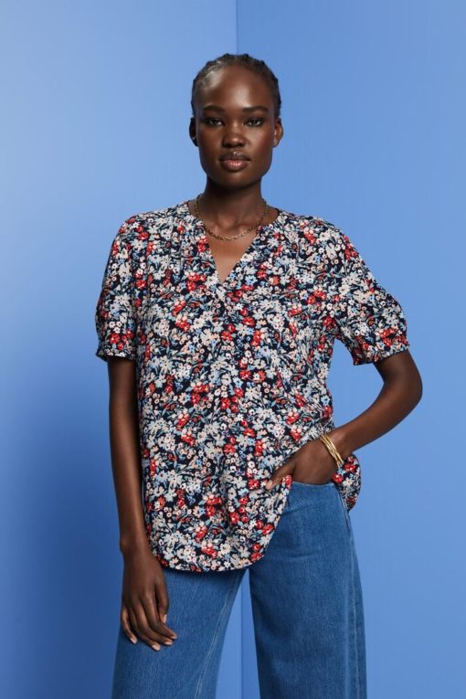 Esprit Flower Blouse New Navy