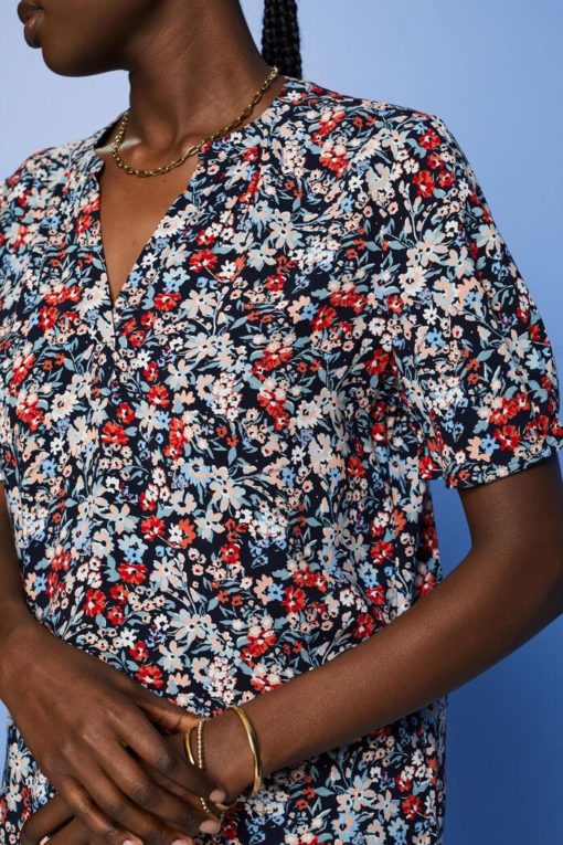 Esprit Flower Blouse New Navy