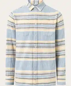 Knowledge Cotton Apparel Custom Fit Horizontal Striped Shirt
