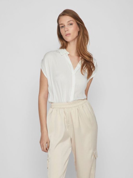 Vila Jamie Dropped Shoulder Shirt Cloud Dancer