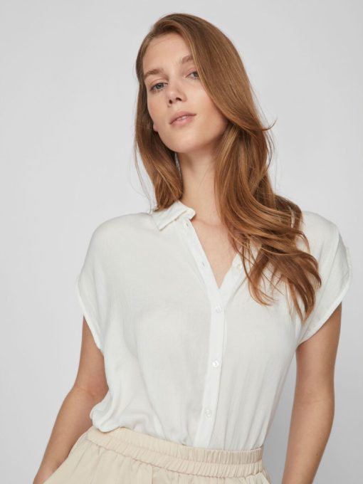 Vila Jamie Dropped Shoulder Shirt Cloud Dancer