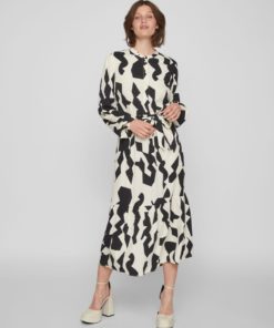 Vila Cola L/S Midi Shirt Dress Cloud Dancer