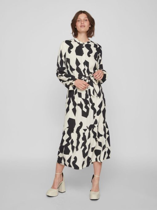 Vila Cola L/S Midi Shirt Dress Cloud Dancer