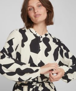 Vila Cola L/S Midi Shirt Dress Cloud Dancer