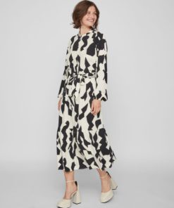 Vila Cola L/S Midi Shirt Dress Cloud Dancer